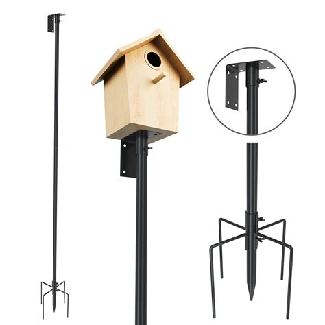 bird house metal pole|bird house with pole included.